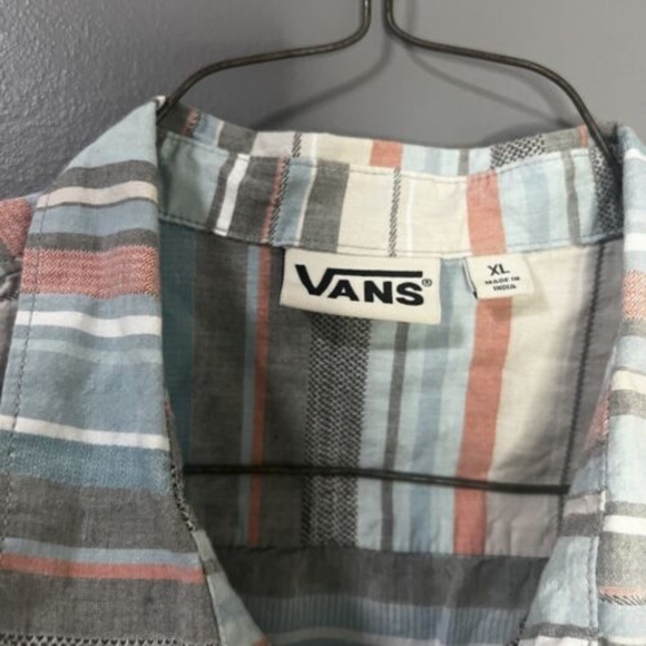 Vans Off The Wall Button Up Collared Short Sleeved Striped Men’s Size XL - Picture 3 of 5